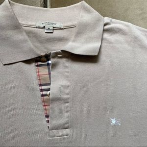 Burberry London Men’s Polo - Size M, Solid Cream